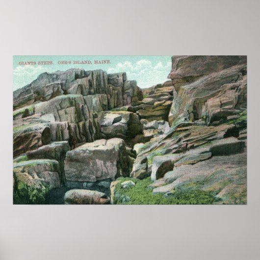 Uitzicht van Giant Rock Steps in Rockface Poster (Voorkant)