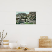 Uitzicht van Giant Rock Steps in Rockface Poster (Keuken)