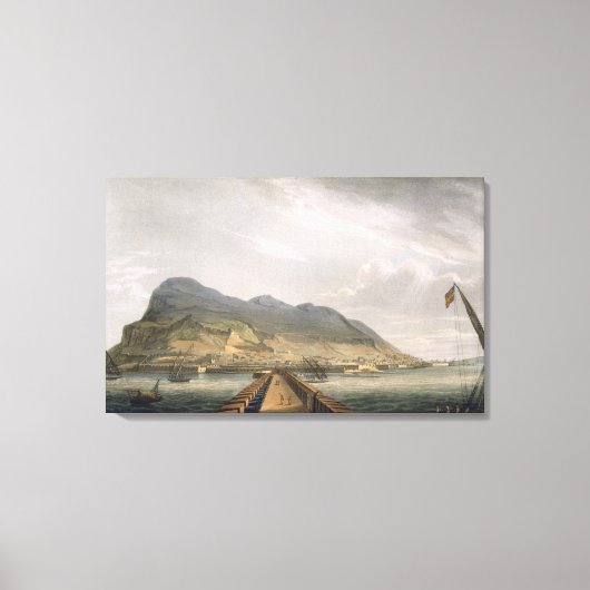 Uitzicht van Gibraltar, gegraveerd door Thomas Sut Canvas Afdruk (Voorkant)