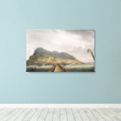 Uitzicht van Gibraltar, gegraveerd door Thomas Sut Canvas Afdruk (Insitu (Houten vloer))