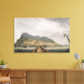 Uitzicht van Gibraltar, gegraveerd door Thomas Sut Canvas Afdruk (Insitu (Woonkamer))