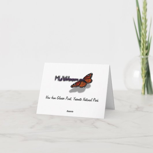 Uitzicht van Glacier Point Dank u kaart (Achterkant)