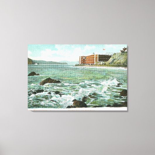 Uitzicht van Golden Gate en Fort Point Canvas Afdruk (Voorkant)