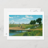 Uitzicht van Golfer Hitting Ball Briefkaart (Voorkant / Achterkant)