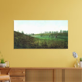 Uitzicht van Golfers Spelen bij Inverness Club Canvas Afdruk (Insitu (Woonkamer))