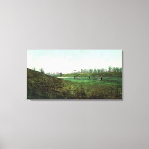 Uitzicht van Golfers Spelen bij Inverness Club Canvas Afdruk