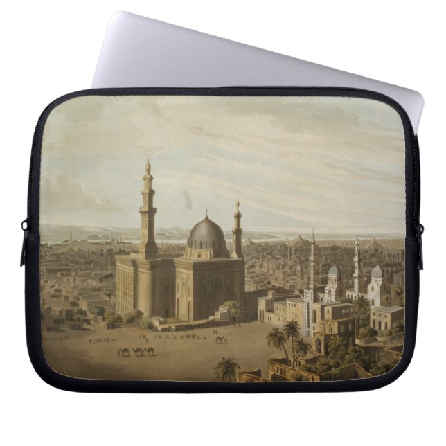 Uitzicht van Grand Cairo, gegraveerd door Daniel H Laptop Sleeve (Voorkant)