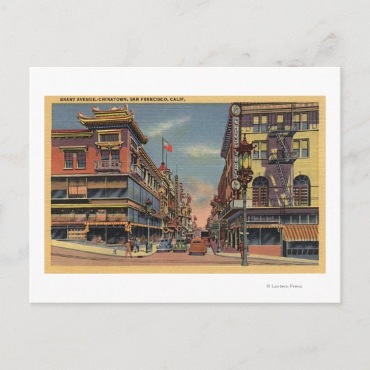 Uitzicht van Grant Avenue, Chinatown Briefkaart (Voorkant)