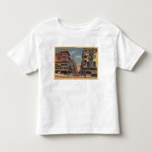 Uitzicht van Grant Avenue, Chinatown Kinder Shirts (Voorkant)