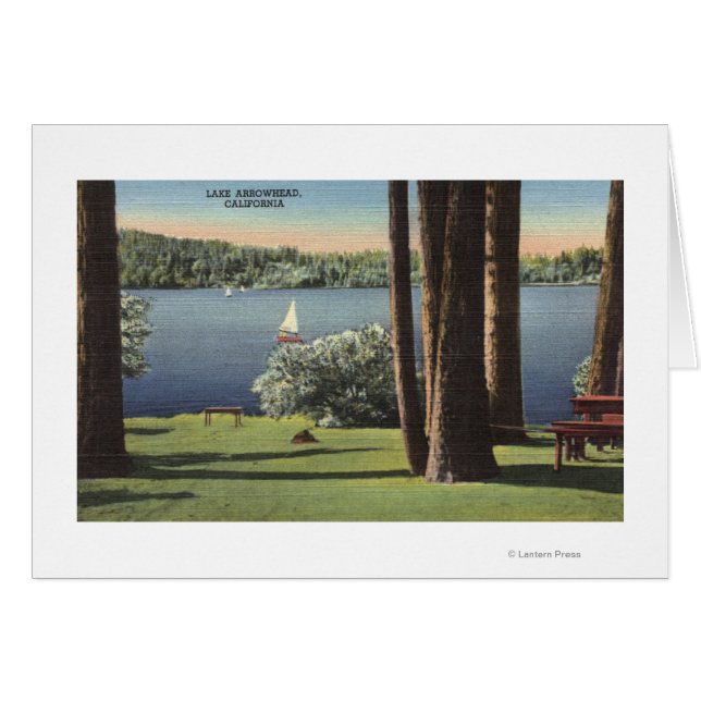 Uitzicht van Grassy Shore & Lake (Voorkant Horizontaal)
