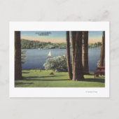 Uitzicht van Grassy Shore & Lake Briefkaart (Voorkant)