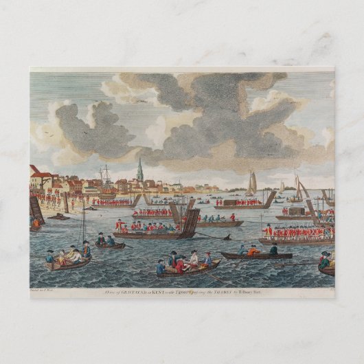 Uitzicht van Gravesend met troepen Briefkaart (Voorkant)