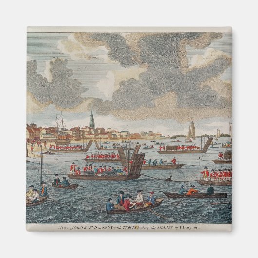 Uitzicht van Gravesend met troepen Magneet (Voorkant)