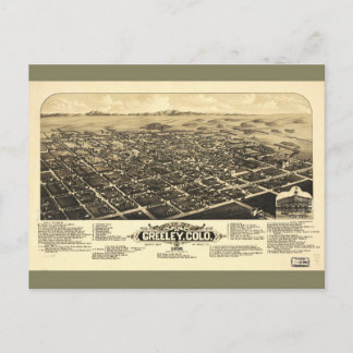 Uitzicht van Greeley Colorado (1882) Briefkaart