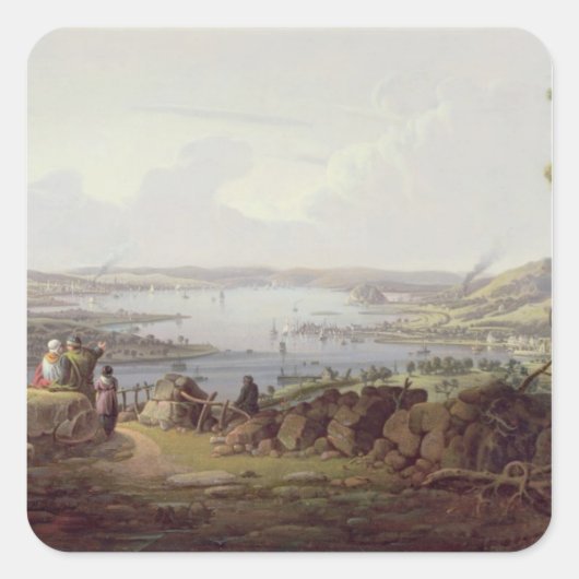 Uitzicht van Greenock, Schotland Vierkante Sticker (Voorkant)