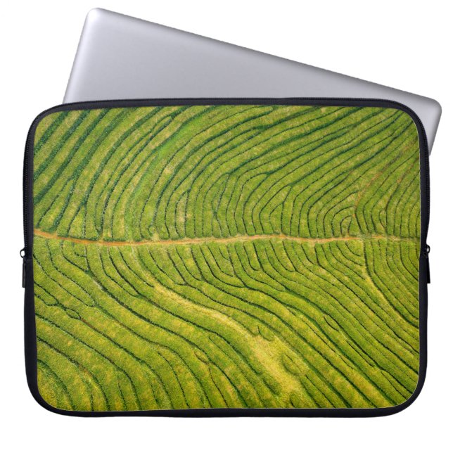 Uitzicht van groene open grond laptop sleeve (Voorkant)