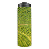 Uitzicht van groene open grond thermosbeker (Voorkant)