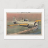 Uitzicht van Grumman F4F-3-U.S. Navy Fighter Briefkaart (Voorkant)