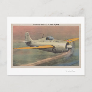 Uitzicht van Grumman F4F-3-U.S. Navy Fighter Briefkaart