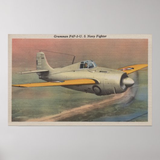 Uitzicht van Grumman F4F-3-U.S. Navy Fighter Poster (Voorkant)