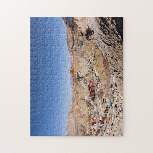 Uitzicht van Gyantse en het klooster van Palcho va Legpuzzel (Verticaal)