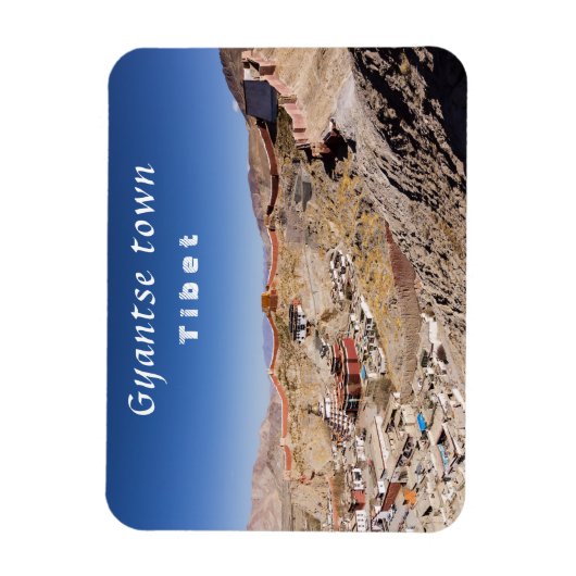 Uitzicht van Gyantse en het klooster van Palcho va Magneet (Verticaal)