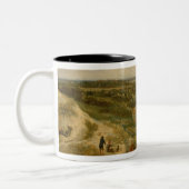 Uitzicht van Haarlem van de Dunes (olie op canvas) Tweekleurige Koffiemok (Links)