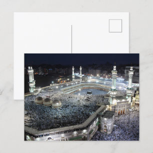 Uitzicht van Hadj-pelgrims aan de Ka'aba, Mekka Briefkaart