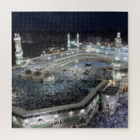 Uitzicht van Hadj-pelgrims aan de Ka'aba, Mekka