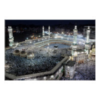 Uitzicht van Hadj-pelgrims aan de Ka'aba, Mekka