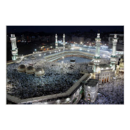 Uitzicht van Hadj-pelgrims aan de Ka'aba, Mekka Perfect Poster