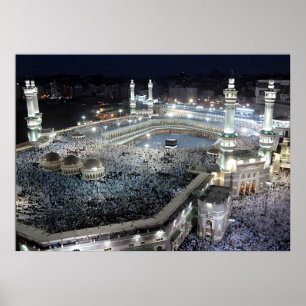 Uitzicht van Hadj-pelgrims aan de Ka'aba, Mekka Poster