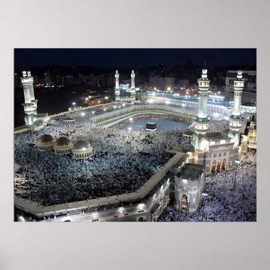 Uitzicht van Hadj-pelgrims aan de Ka'aba, Mekka Poster (Voorkant)