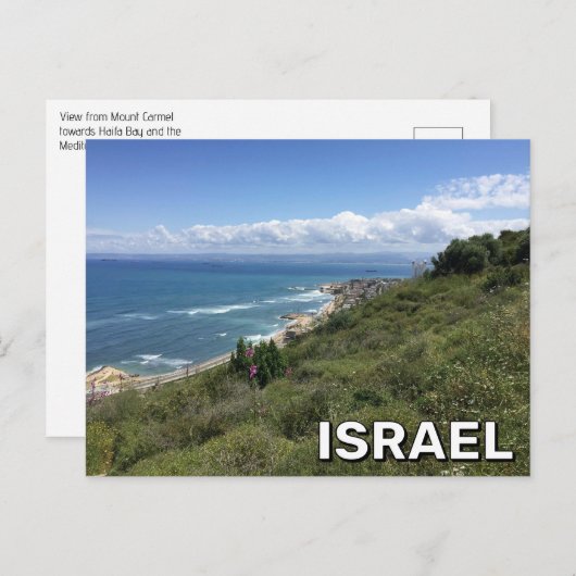 Uitzicht van Haifa, baai in Israel Briefkaart (Voorkant / Achterkant)