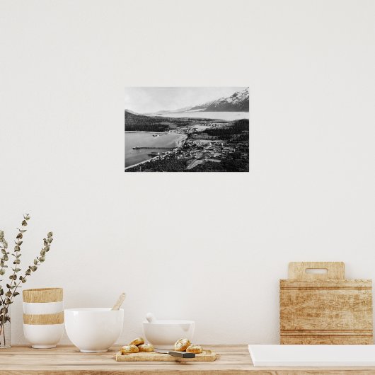 Uitzicht van Haïnen, locatie Alaska Poster (Keuken)