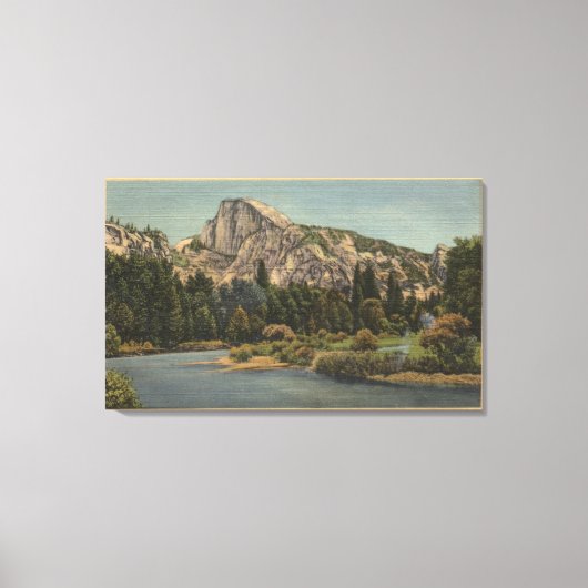 Uitzicht van Half Dome uit Valley Floor Canvas Afdruk (Voorkant)