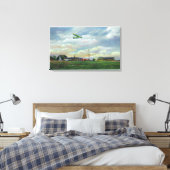 Uitzicht van Harris Hill Glider Field, Glider in Canvas Afdruk (Insitu (Slaapkamer))