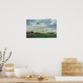 Uitzicht van Harris Hill Glider Field, Glider in Poster (Keuken)