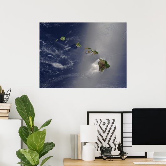 Uitzicht van Hawaï uit de ruimte Poster (Thuiskantoor)