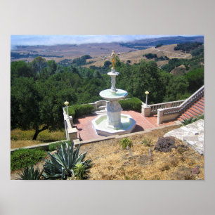 Uitzicht van Hearst Castle, San Simeon, Californië Poster