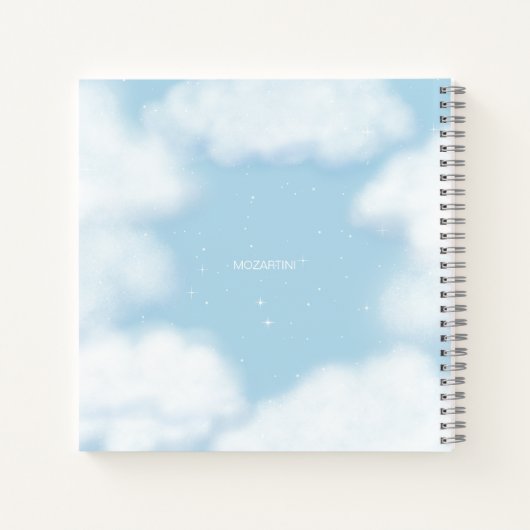 Uitzicht van Heaven Dreamweaver White Clouds Perso Notitieboek (Achterkant)