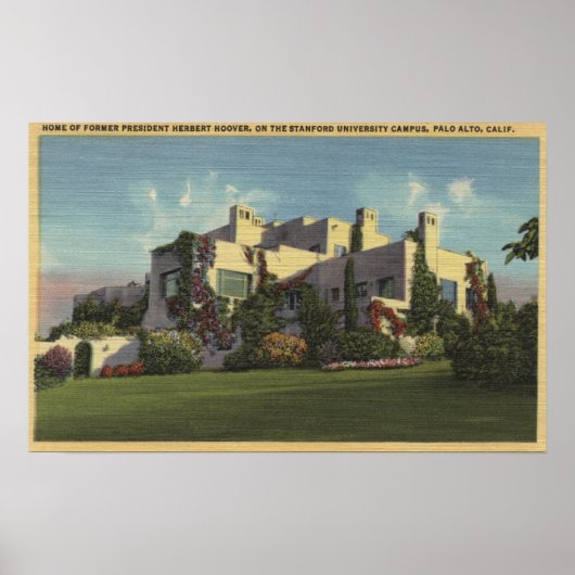 Uitzicht van Herbert Hoover's Home, Stanford U. Poster (Voorkant)