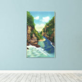 Uitzicht van Herfst Creek Gorge Canvas Afdruk (Insitu (Houten vloer))