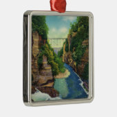 Uitzicht van Herfst Creek Gorge Metalen Ornament (Rechts)