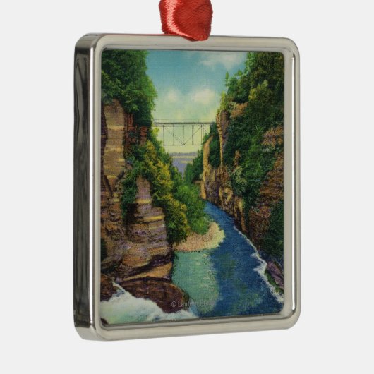 Uitzicht van Herfst Creek Gorge Metalen Ornament (Rechts)