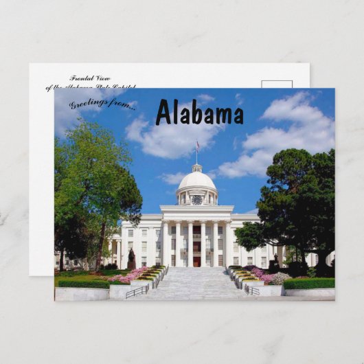 Uitzicht van het Alabama State Capitol in Montgome Briefkaart (Voorkant / Achterkant)