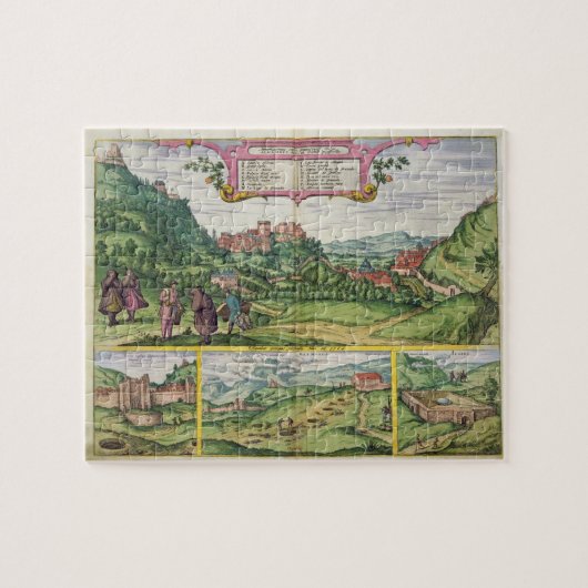 Uitzicht van het Alhambra uit 'Civitates Orbis Ter Legpuzzel (Horizontaal)