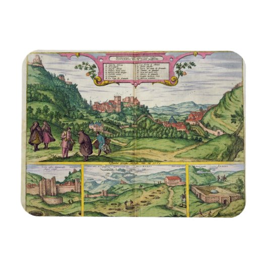Uitzicht van het Alhambra uit 'Civitates Orbis Ter Magneet (Horizontaal)