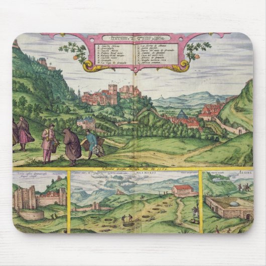 Uitzicht van het Alhambra uit 'Civitates Orbis Ter Muismat (Voorkant)