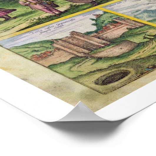 Uitzicht van het Alhambra uit 'Civitates Orbis Ter Poster (Hoek)